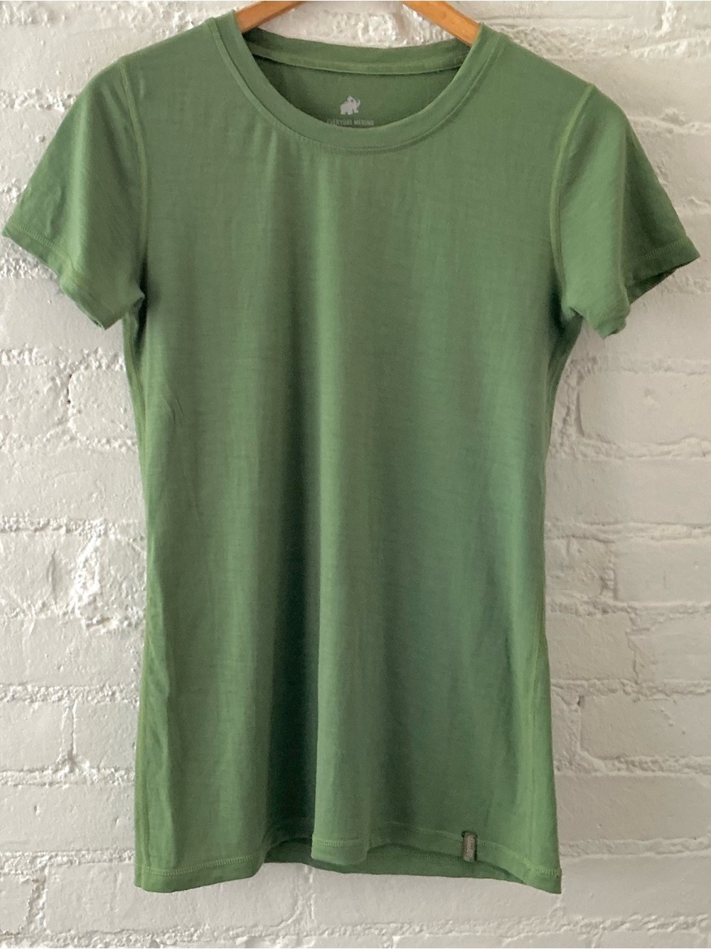 Woolly Womens Everyday Merino Wool T-Shirt Short Sleeve Green Top     Size M